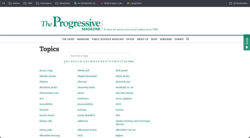 screenshot of the progressive magazine for metro publisher vs wordpress comparison