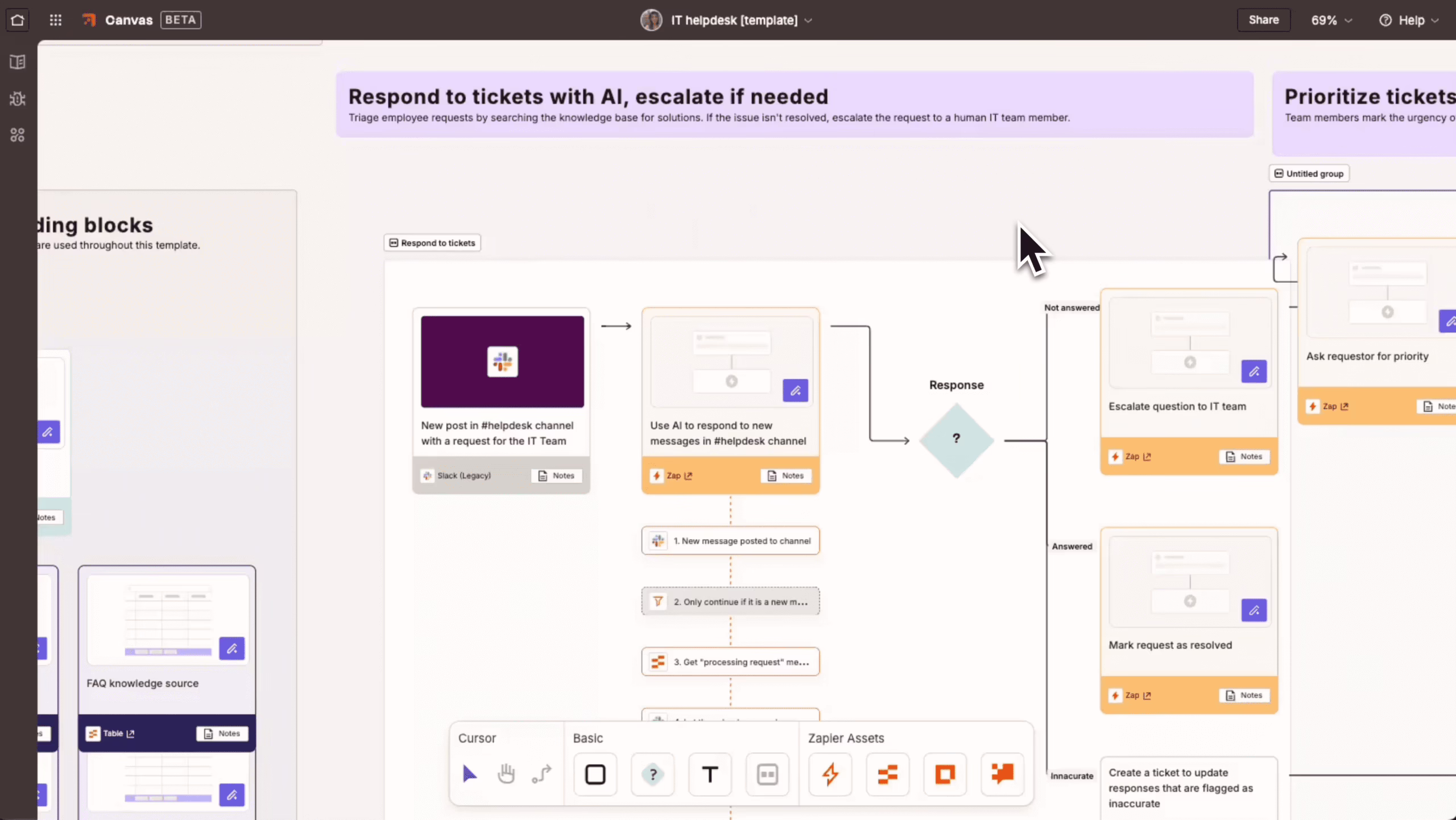 Workflow automation example showing trigger and action steps in a visual builder