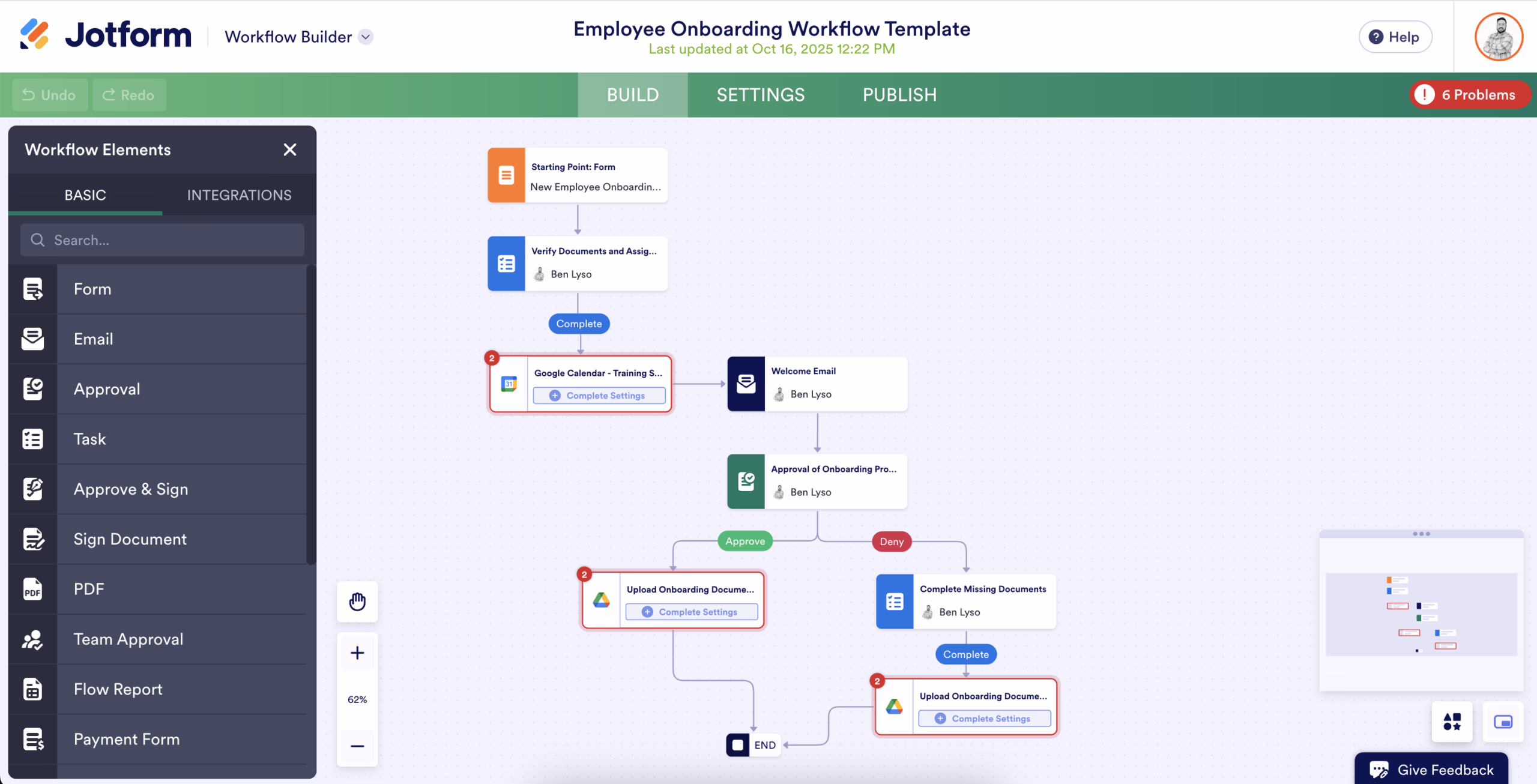 No-code workflow automation builder used for AI automation in small business