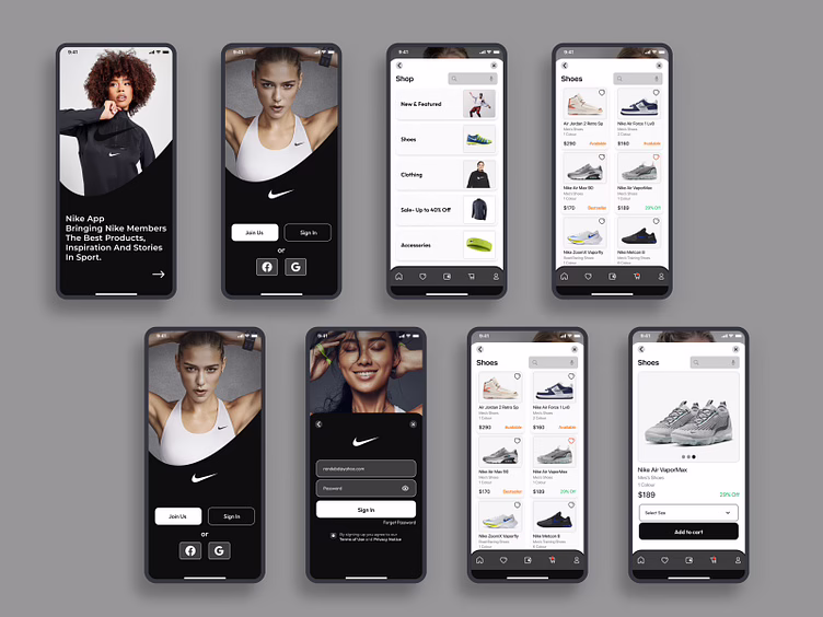 Nike mobile app screenshot showing direct-to-consumer digital transformation example