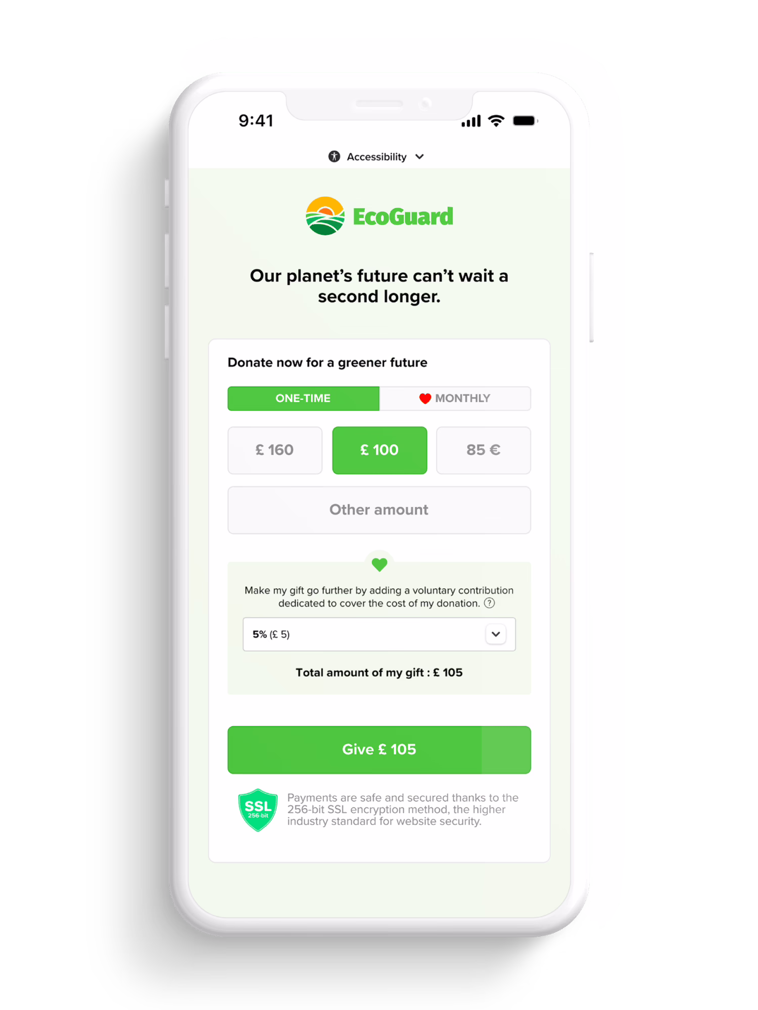 Mobile nonprofit donation form showing best practices for gift completion