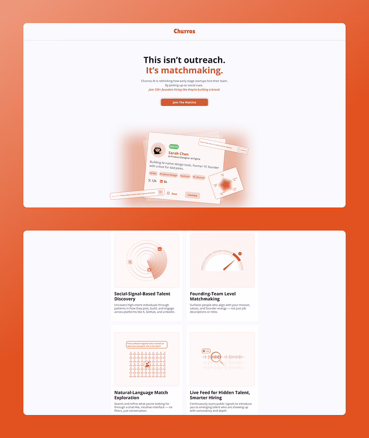 SaaS landing page with waitlist signup used for product discovery