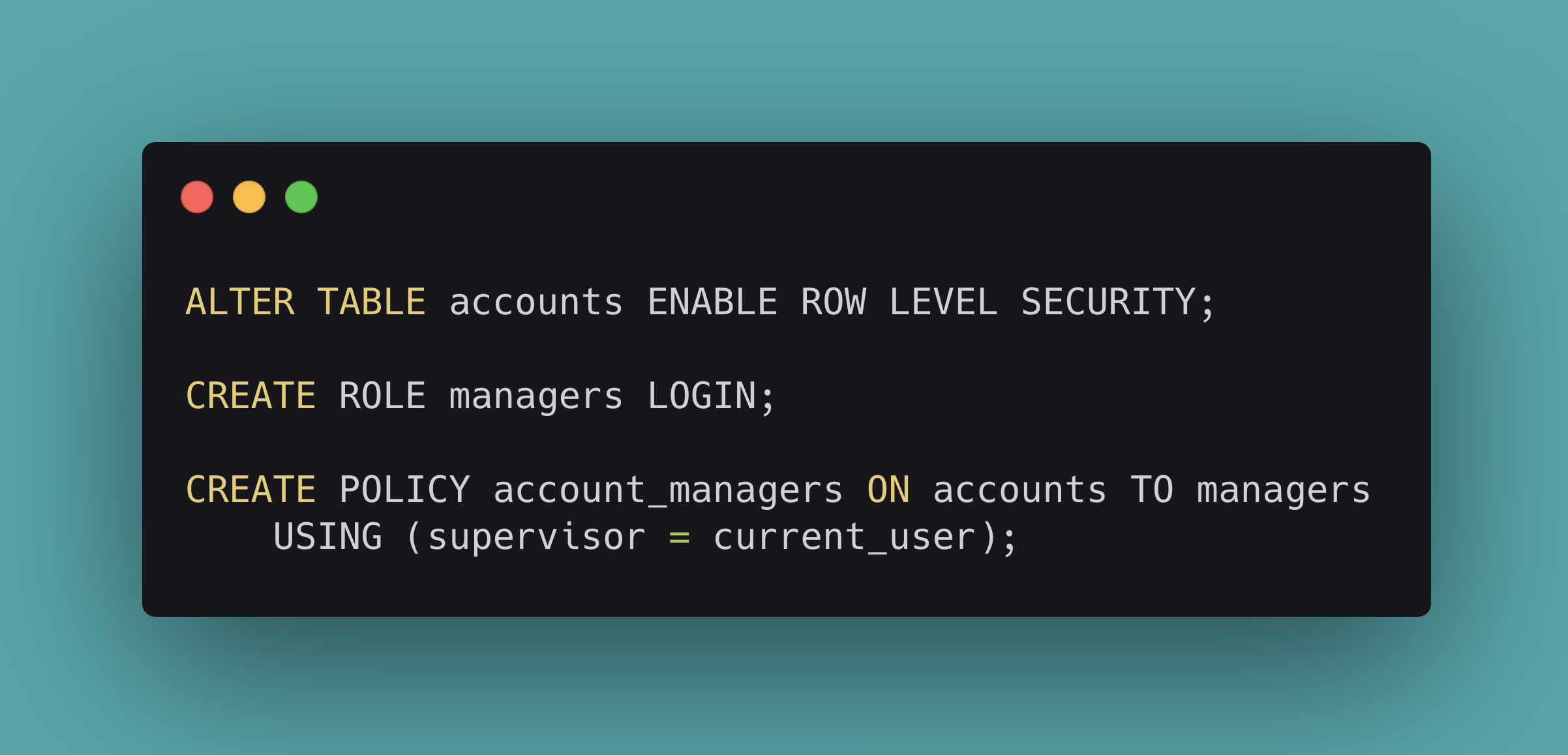 Postgres row-level security policy code for multi-tenant SaaS isolation
