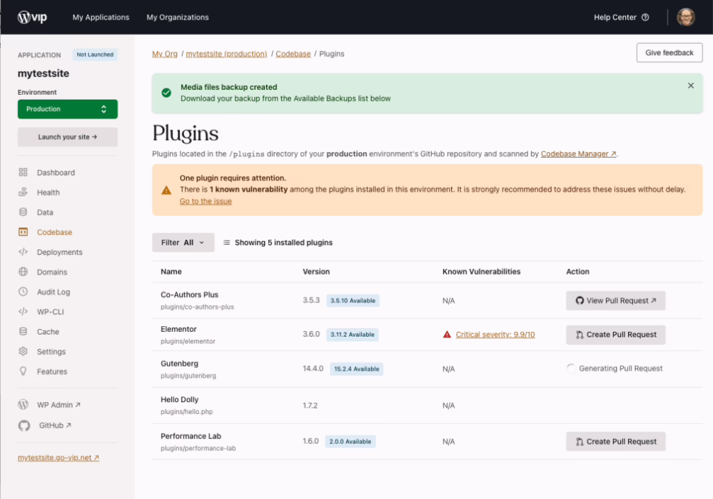 WordPress VIP enterprise CMS interface for publishers