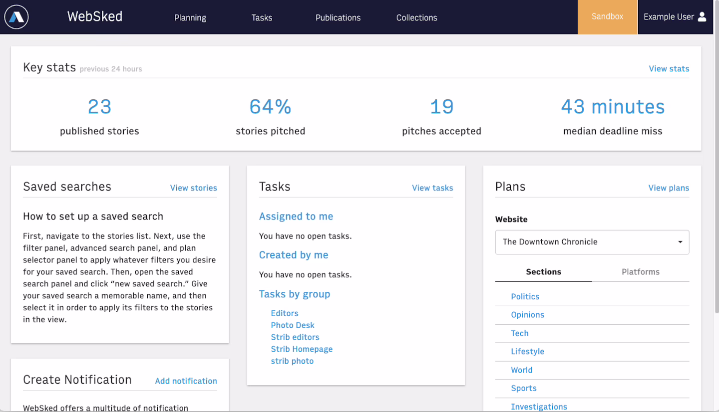 Arc XP publisher CMS platform interface